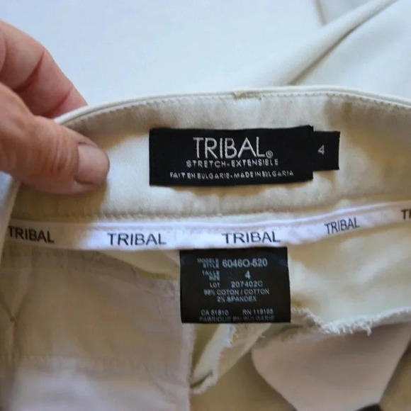 White Tribal Stretch Bermuda  Shorts - Picture 4 of 6